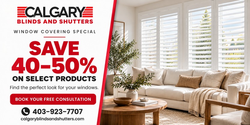 Calgary blinds and shutters window covering special save